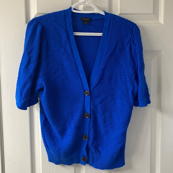 Ann Taylor Factory Sweaters Ann Taylor Short Sleeve Cardigan Poshmark